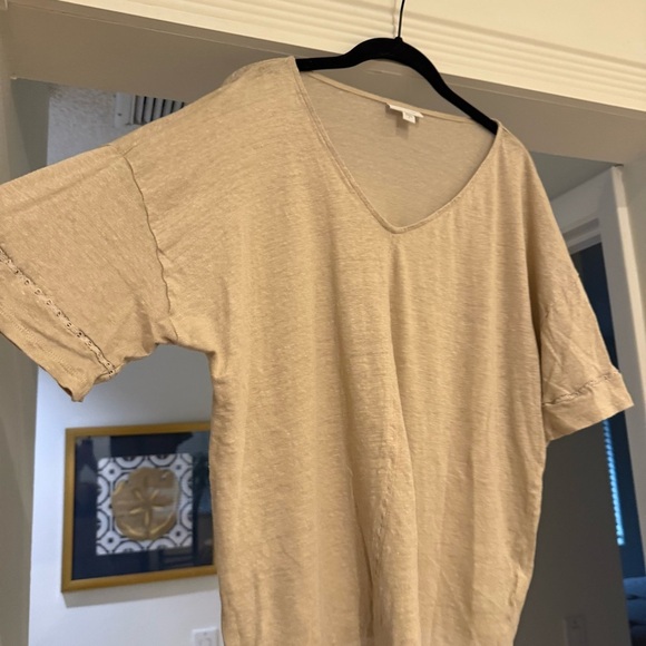 J. Jill Bundle of 2 Love Linen Slouchy V-Neck Oversized T-Shirts Sz L Beach Boho - Picture 10 of 14